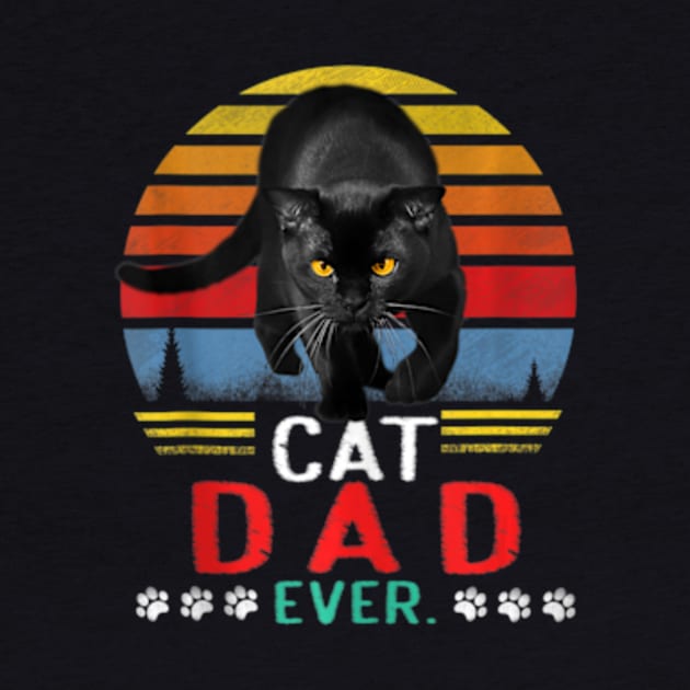 Best Cat Dad Ever Cat Daddy Father Vintage 71 by StuSpenceart